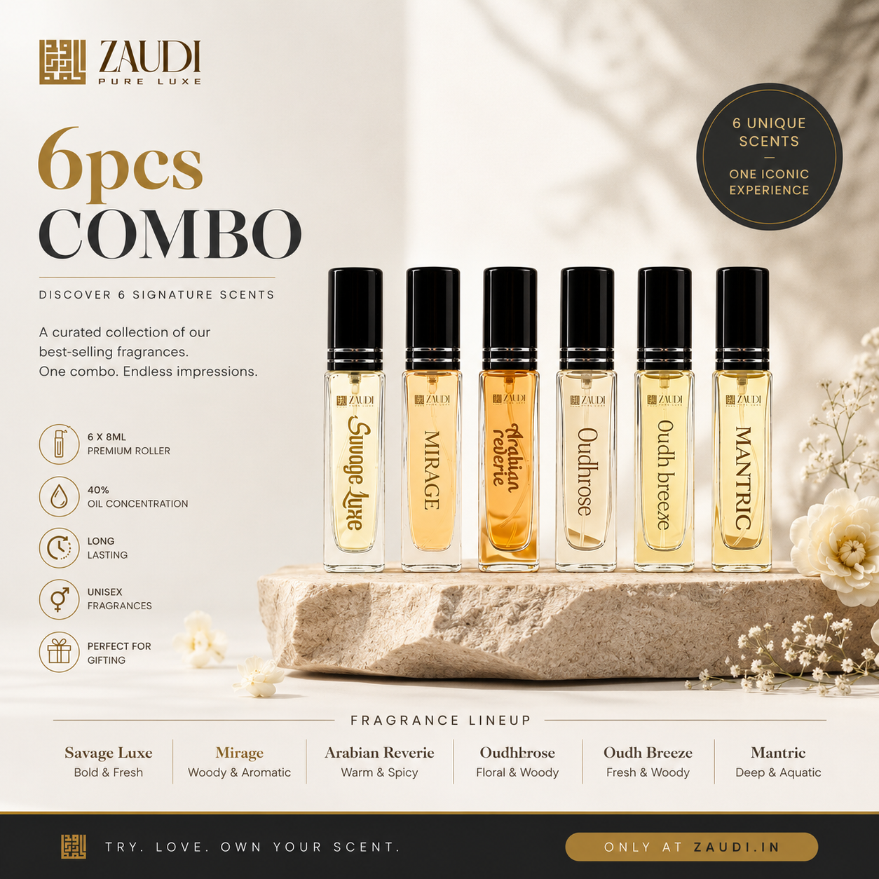 6 Premium Perfumes. One Powerful Combo.