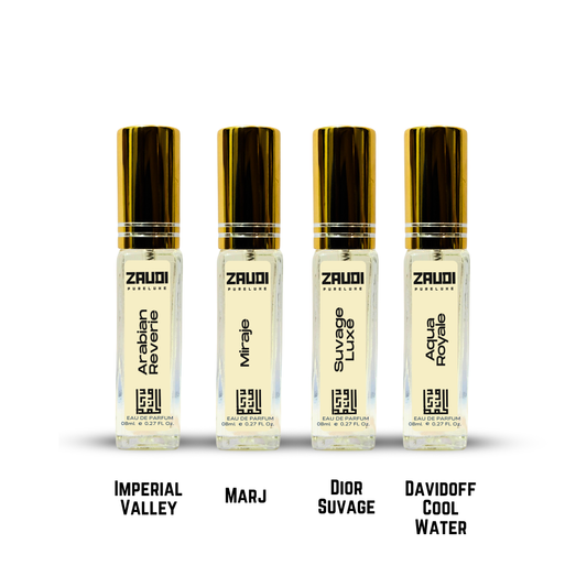 AAA - ZAUDI Signature Arabic & French Fragrance Mix Combo Inspired (8ml x 4)
